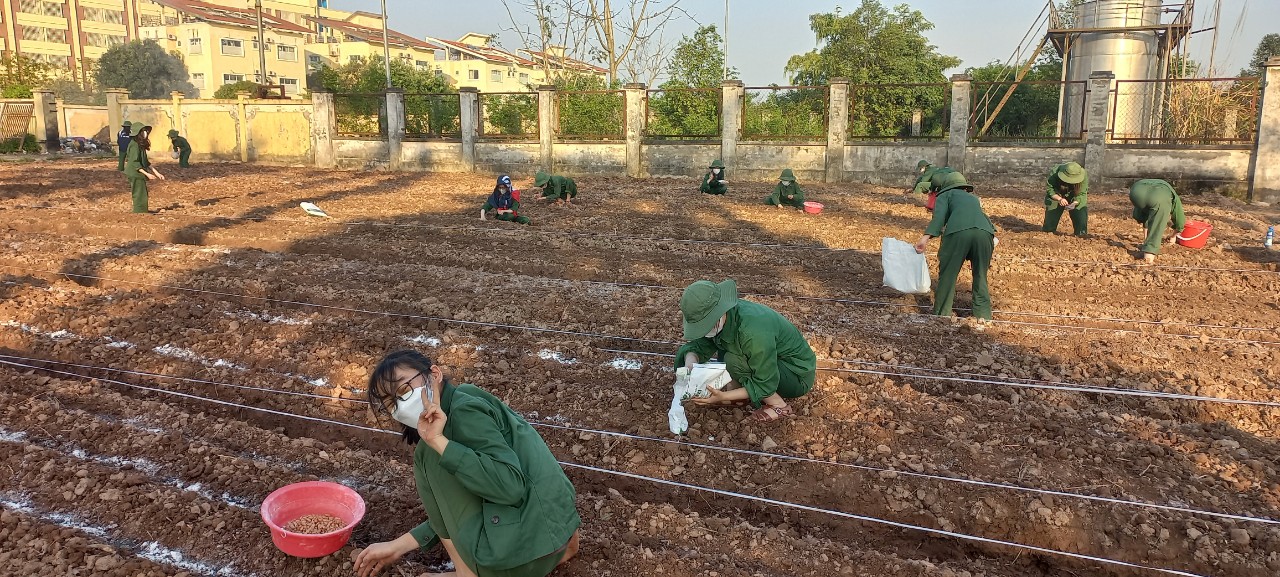 Tích cực thực hiện tốt kế hoạch lao động tăng gia sản xuất học kỳ II năm học 2021-2022 tại Trung tâm GDQP&AN